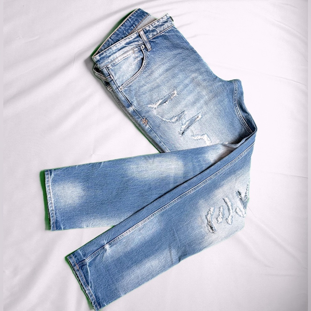 Kusbi ripped-detailed slim-fit jeans